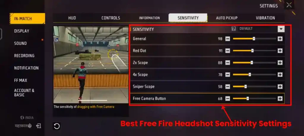 Best Free Fire Headshot Sensitivity Settings