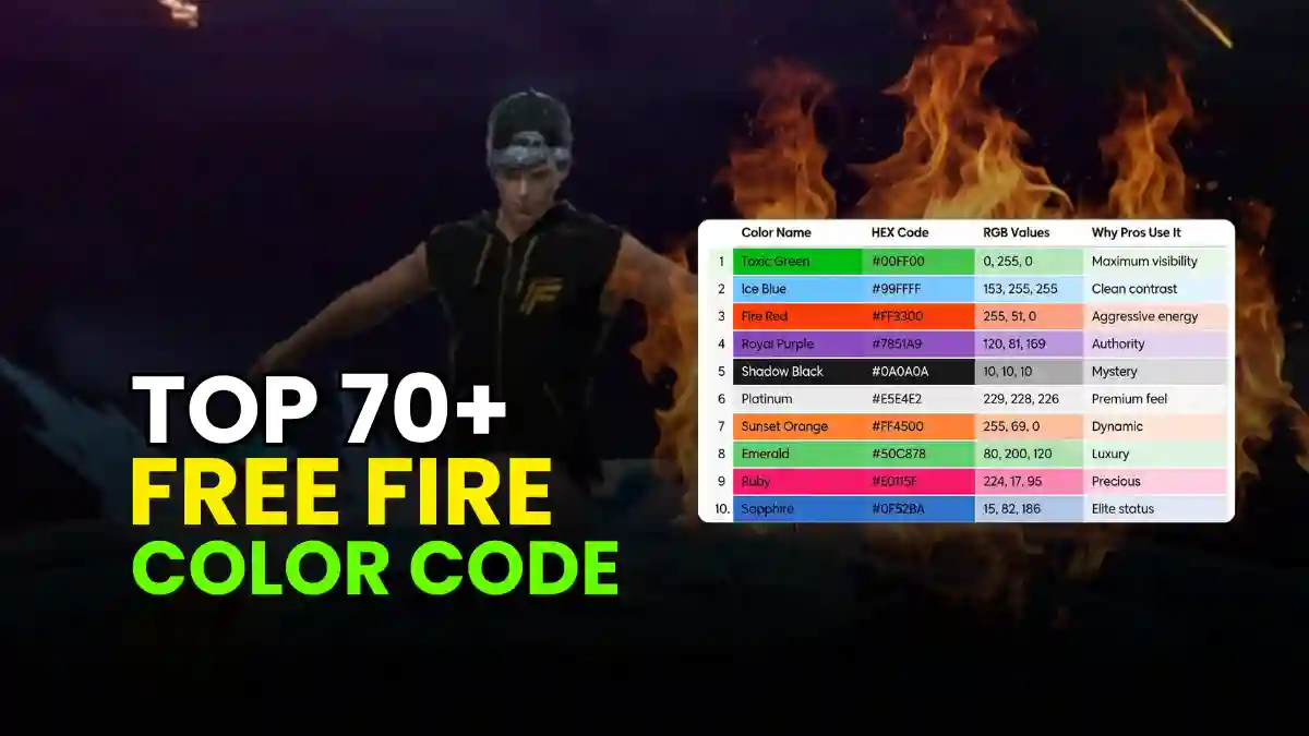 Free Fire Color Code