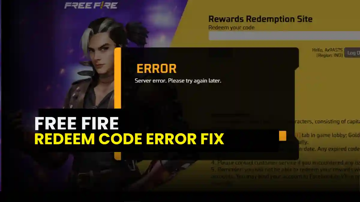 Free Fire redeem code error fix India server official guide