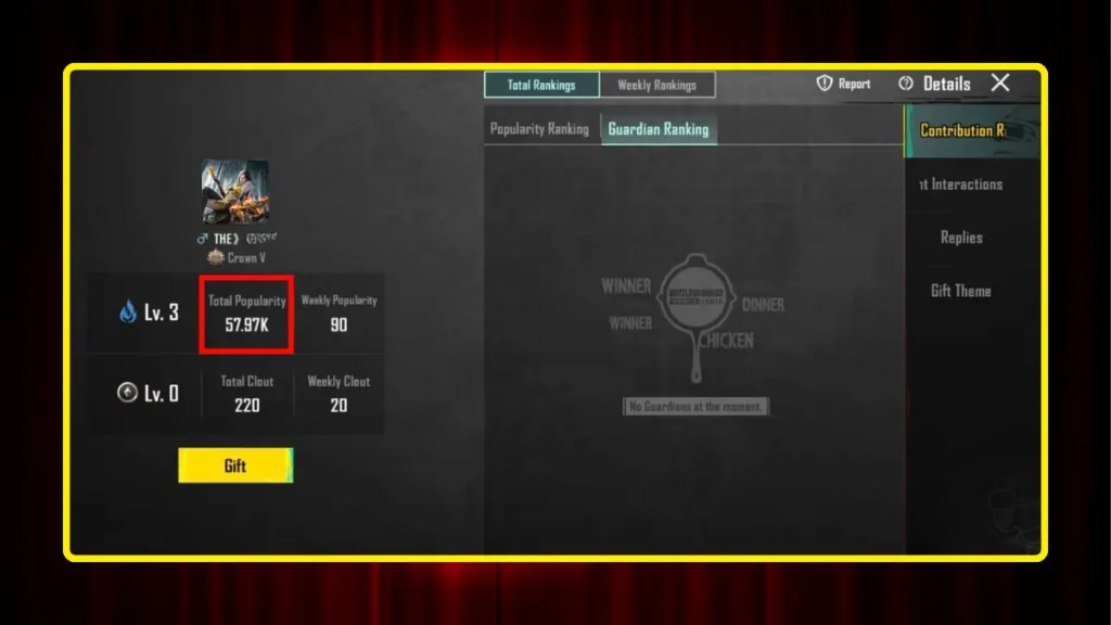 BGMI popularity in profile