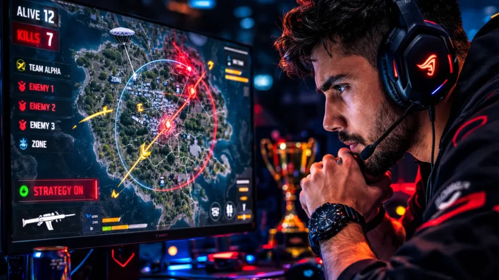 Player analyses game maps