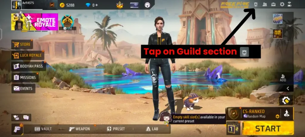 Free fire Guild section image