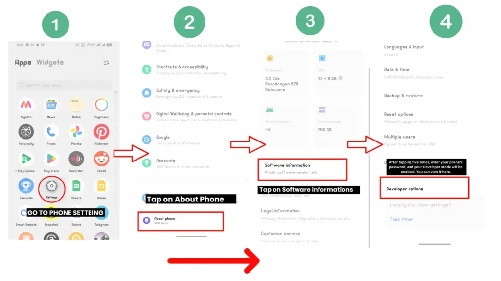 Developer Options process photo
