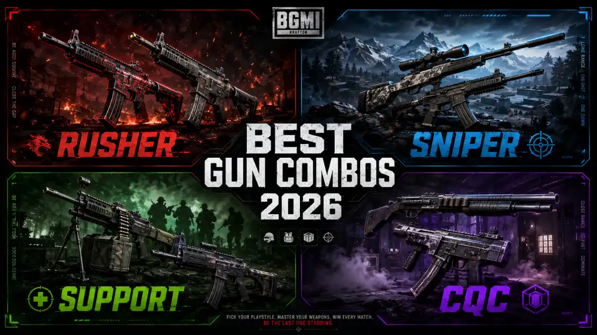 4 gun combos in BGMI