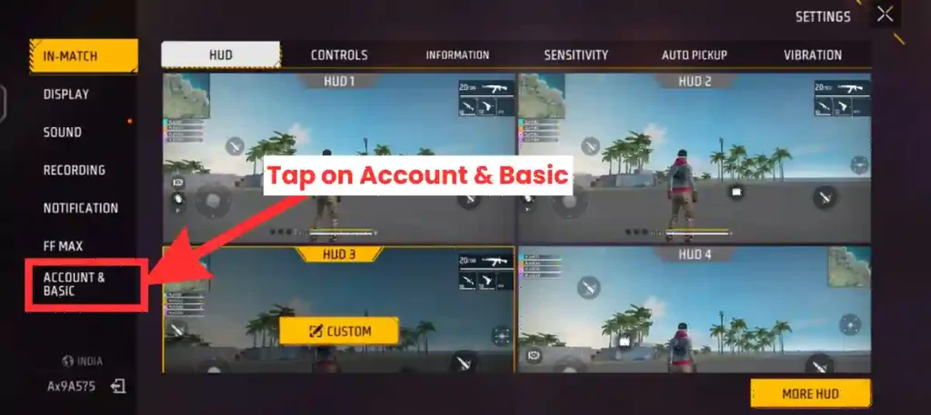 Go to Account & Basic Image