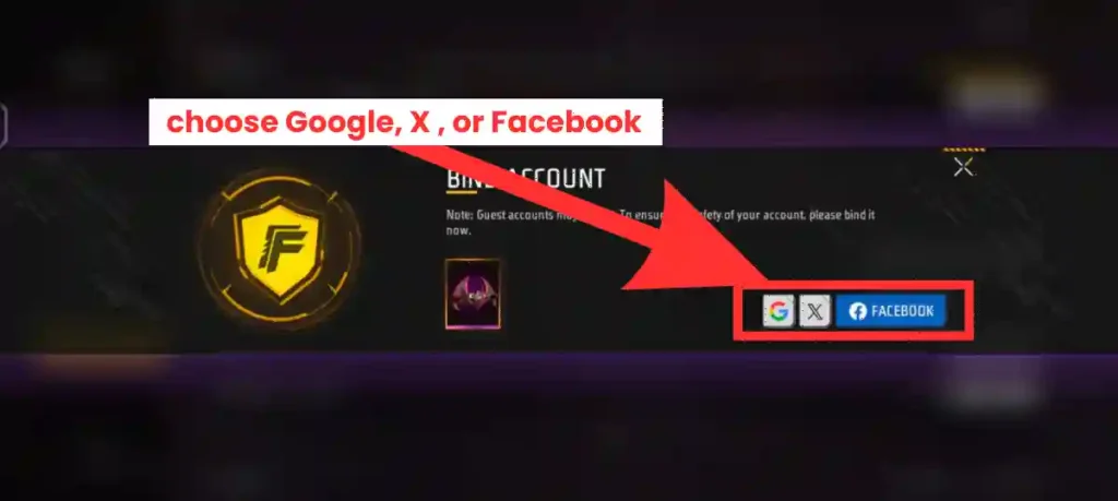 choose Facebook, Google, or another option.