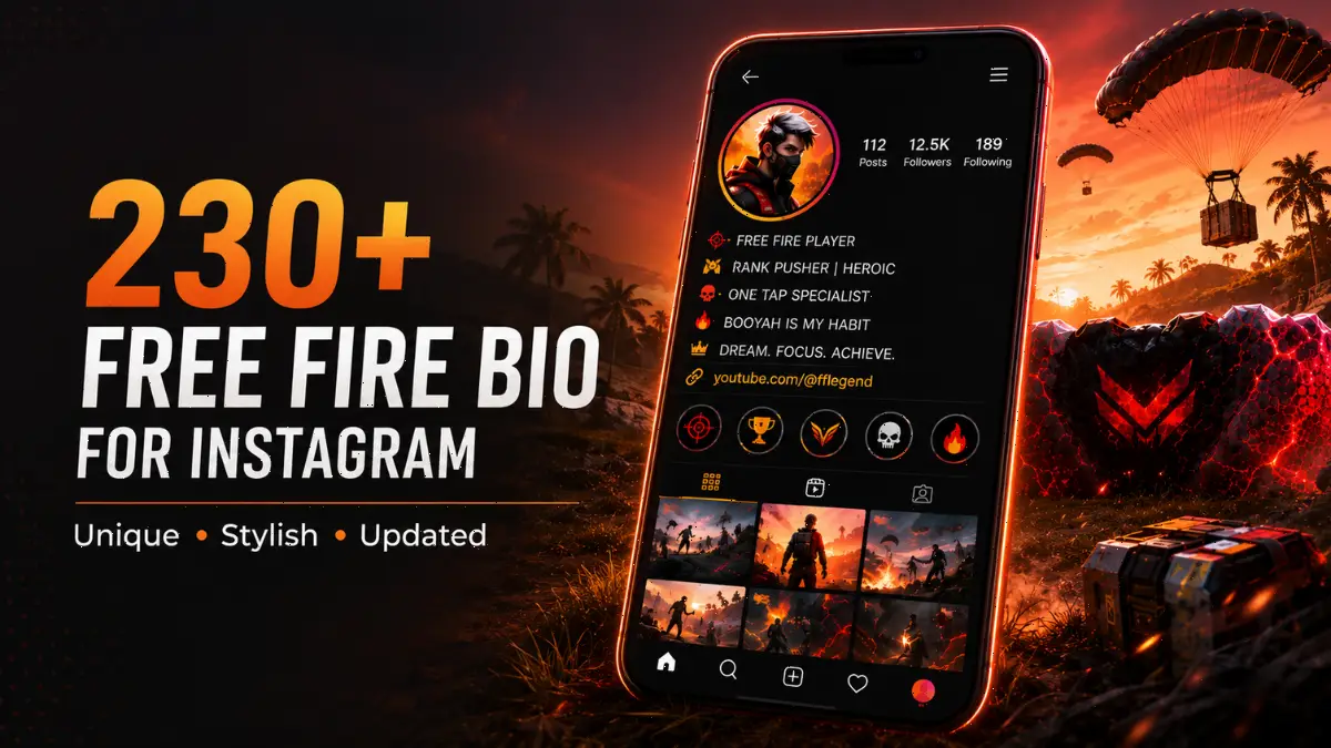Free Fire Instagram Bio Ideas Image
