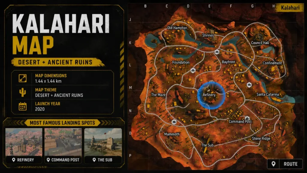 Kalahari Map Overview Free Fire 2026 image