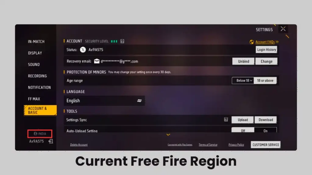 Current Free Fire Region image