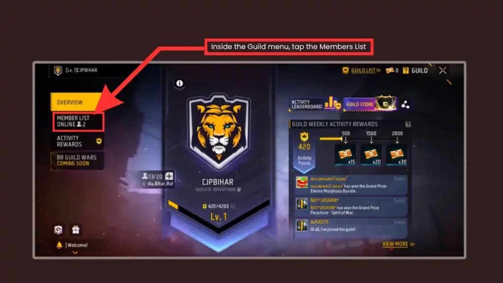 Free Fire MAX Guild Image