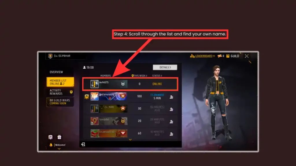 Free Fire Guild Dashboard