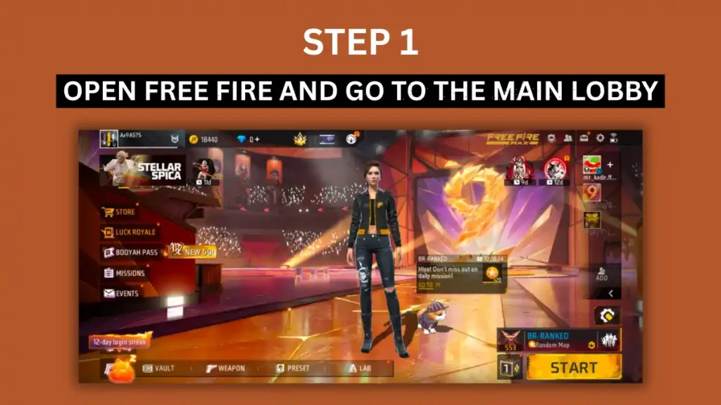 Free Fire Max Main Lobby Image