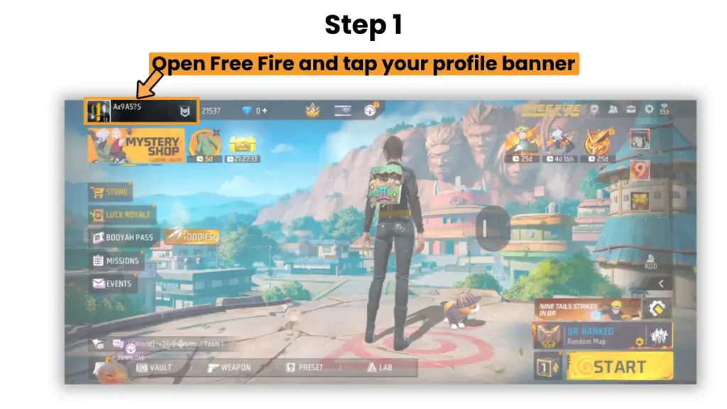 Free fire home screen image
